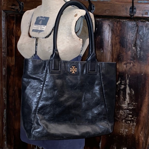 Tory Burch Black Leather Tote - Picture 1 of 4